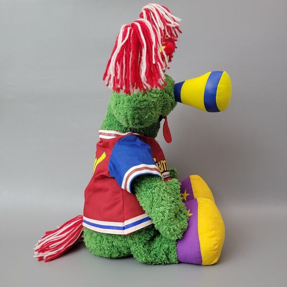 Vtg Jammy Jamfest Cheer & Dance Plush Green Monster Mascot Toy 22" - Picture 4 of 10